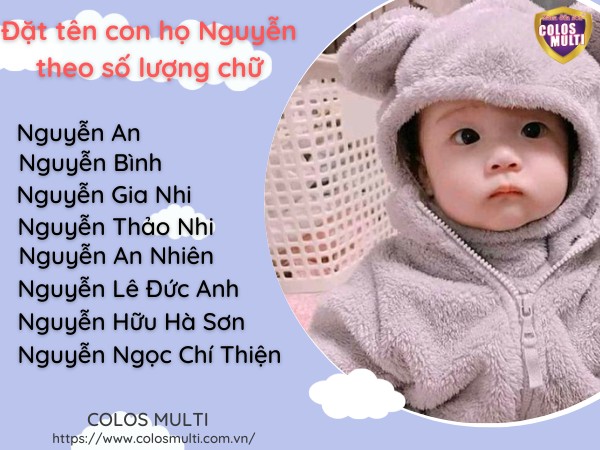Đặt tên con họ Nguyễn theo số lượng chữ