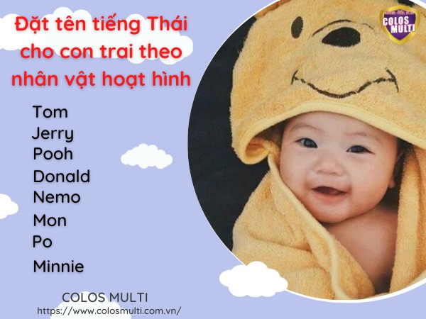 Đặt tên tiếng Thái cho con trai theo nhân vật hoạt hình